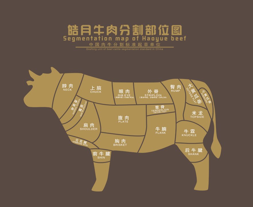 Cowhide cutting chart