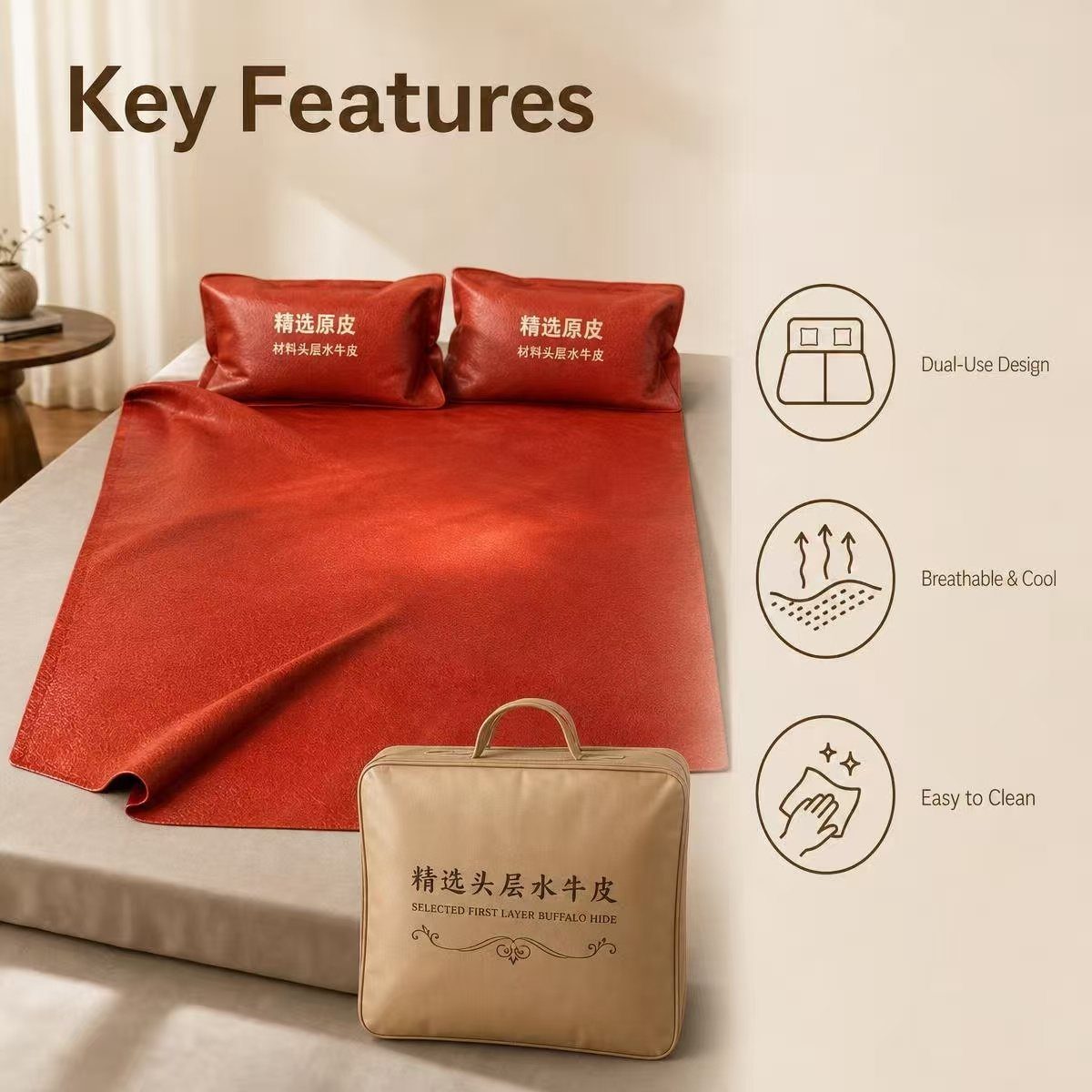 Cowhide rug key features